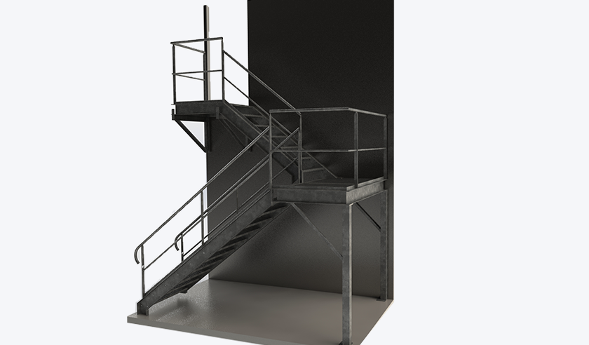 Projet 3d escalier demi tournant 